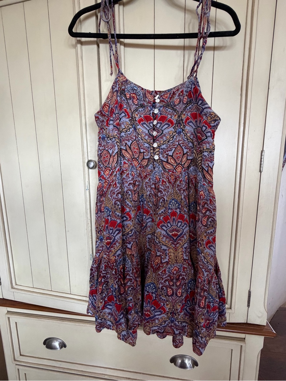 RAGA Multicolor Hippie Boho Paisley Button-Front Sundress